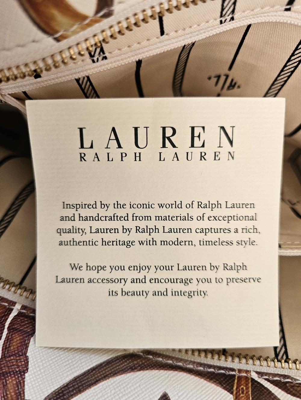 LAUREN by Ralph Lauren Caldwell Belting Classic Tote in White - Picture 12 of 16